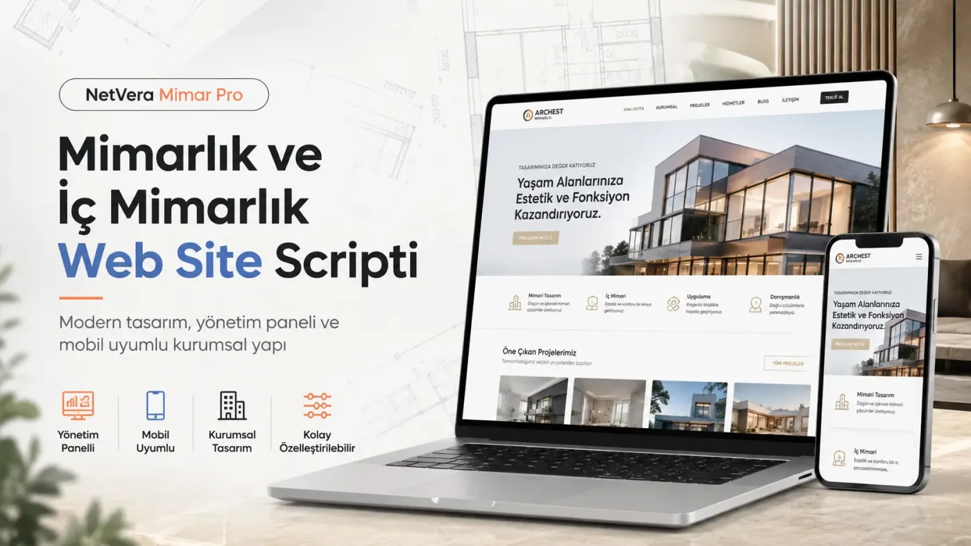 NetVera Mimar Pro – Mimarl?k ve ?ç Mimarl?k Web Site Scripti kapak görseli