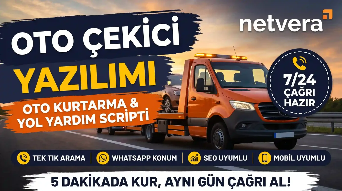 Oto Çekici Yaz?l?m? – Kurtar?c? | Oto Kurtarma & Yol Yard?m Web Sitesi Scripti kapak görseli